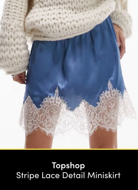 Topshop
Stripe Lace Detail Miniskirt so cute fur now and fall over a oversize sweater 


#LTKxNSale #LTKStyleTip
