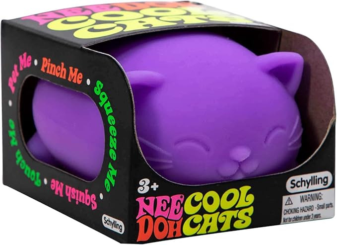 Schylling NeeDoh Cool Cats The Groovy Glob! Squishy, Squeezy, Stretchy Stress Balls Assorted Colo... | Amazon (US)