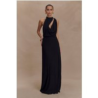 Galia Cowl Neck Maxi Dress - Black I MESHKI I Size XXS | MESHKI US