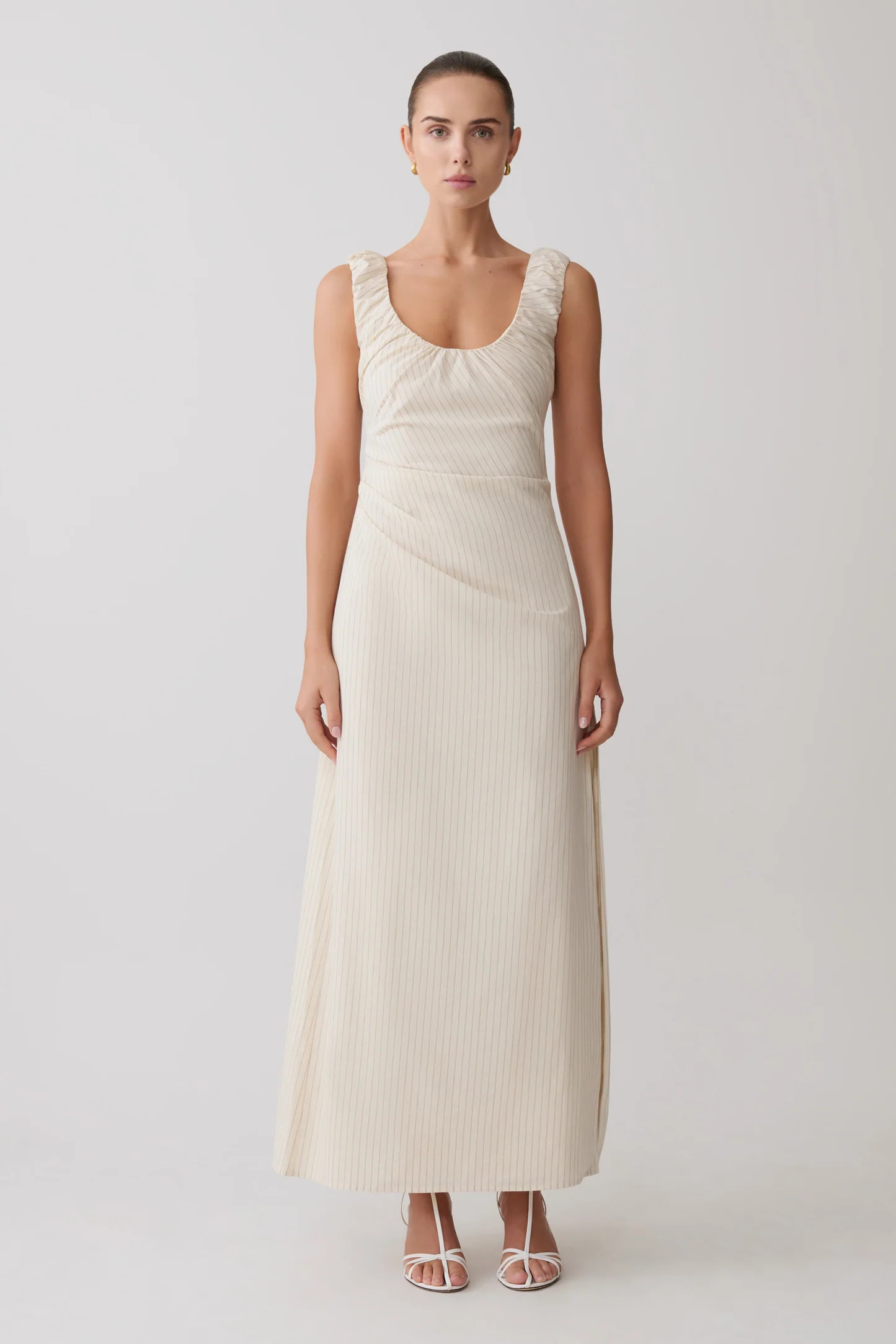Scoop Neck Maxi Dress - Stripe | MESHKI US