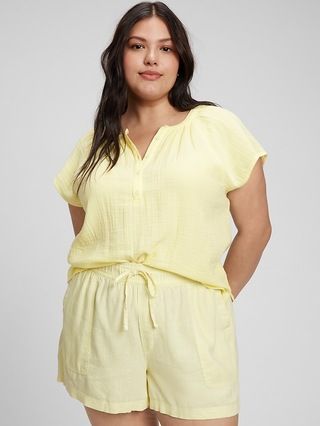 Gauze Button-Front Top | Gap Factory