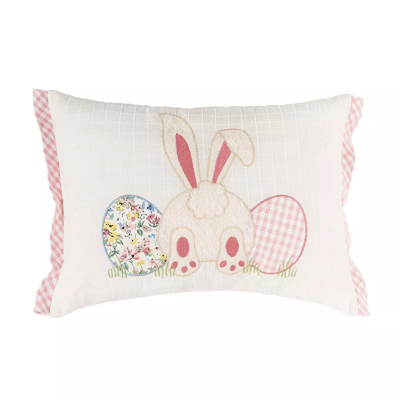 C&F Home Eggs & Bunny Easter Throw Pillow, Pink | Kohl's