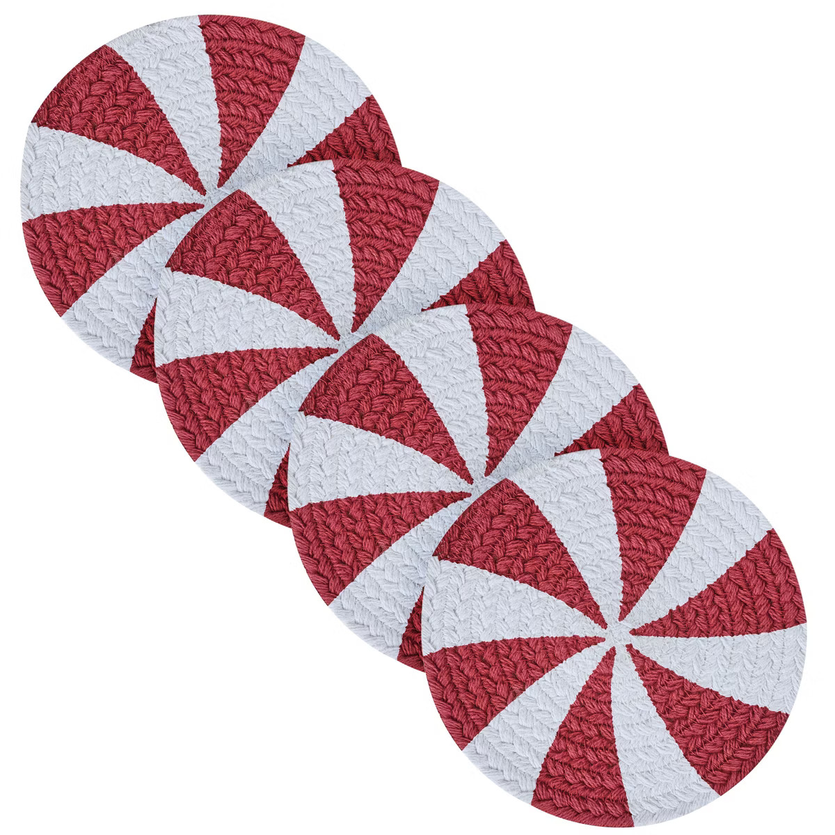 Split P Peppermint Candy Braided Coasters Set Of 4 | Target