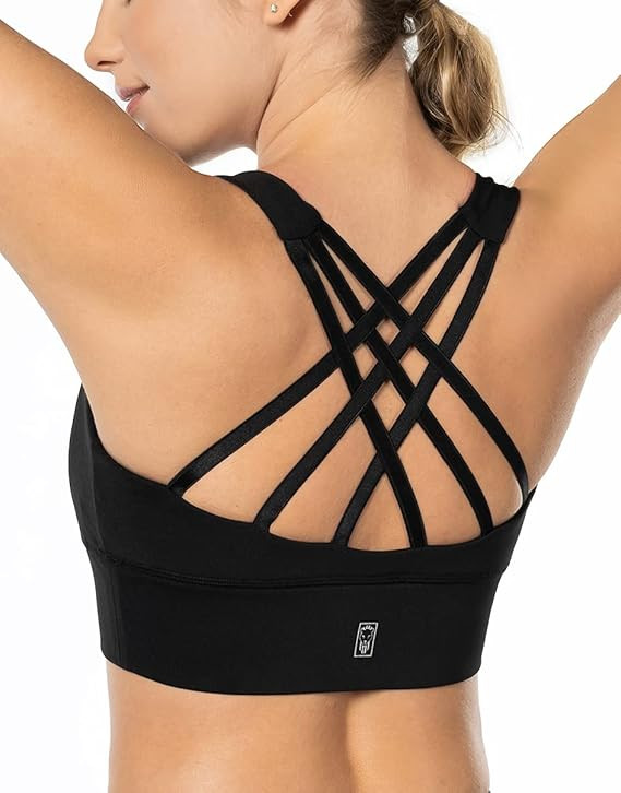 LIONESS ACTIVEWEAR Sports Bras for Women – Crisscross Back Medium Support Sports Bra with Remo... | Amazon (US)