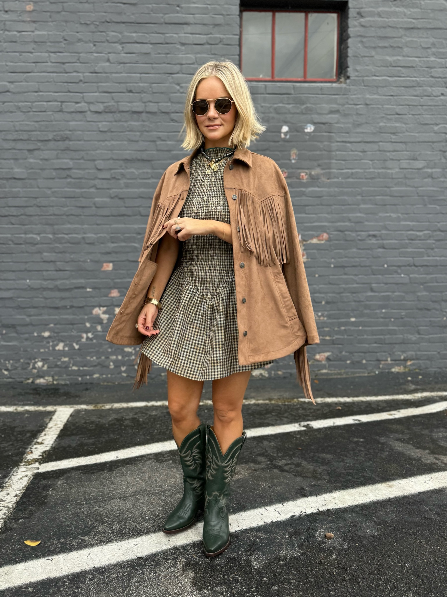 Obsessed with this dress for fall under $300! Fall dress, barn jacket, boots.

#LTKShoeCrush #LTKStyleTip