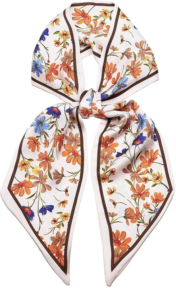 Silk Like Scarf for Women Neck Scarf Belt Satin Scarf for Hair Tie Fashion Purse Scarf for Handba... | Amazon (US)