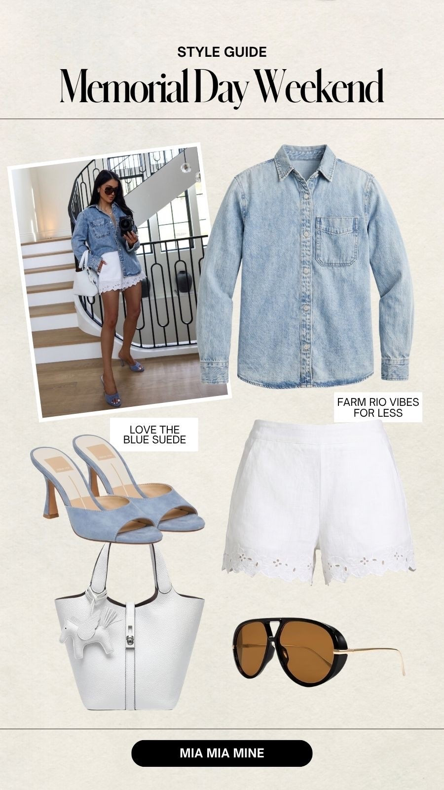 Target summer finds that look designer 
Target farm Rio inspired eyelet shorts
Target denim shirt ￼
Wearing an XS or 0 in everything
Memorial Day weekend outfit

#LTKOver40 #LTKSaleAlert #LTKmomlife