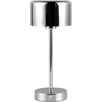 Reality Leuchten Jeff R59151106 Lampe de table LED à batterie en métal chromé avec 4 LED 1,5 W | Amazon (FR)