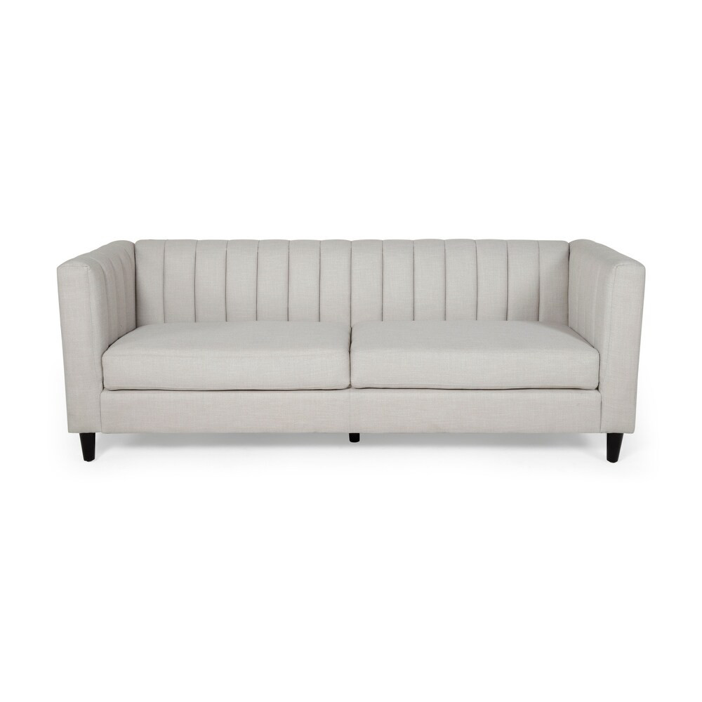Humbolt Contemporary Channel Stitched 3-seater Sofa by Christopher Knight Home - 83.00" W x 29.00... | Bed Bath & Beyond