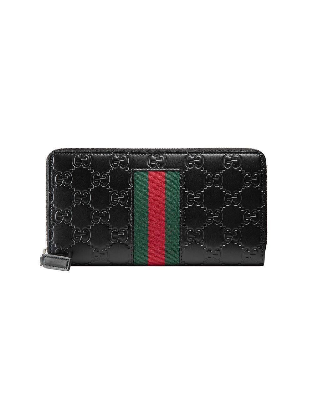 Gucci Signature Web wallet - Black | FarFetch US