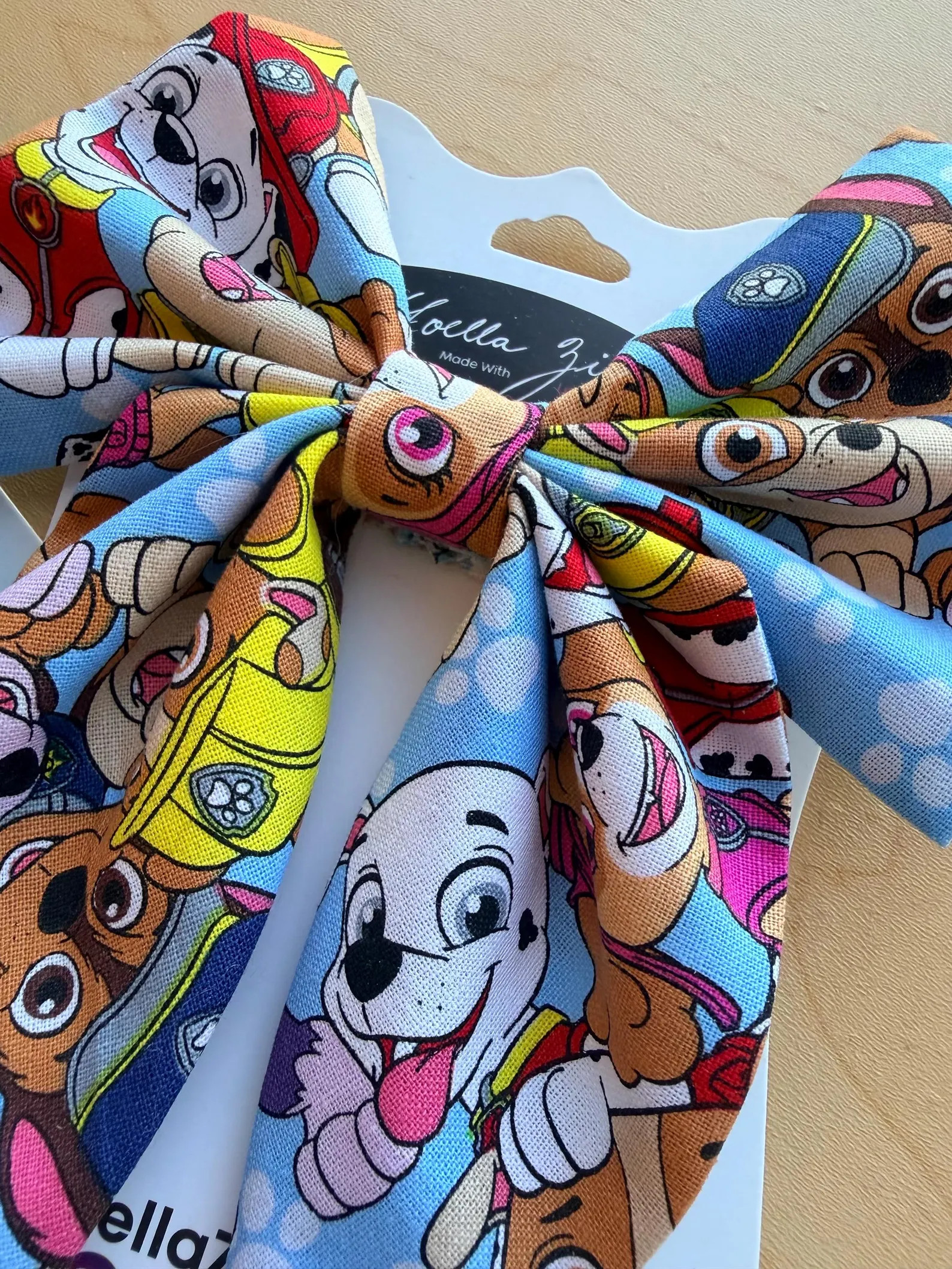 Handmade hair bow, paw patrol inspired bow, licensed fabric bow, girls hair bow, toddler hair bow... | Etsy (US)