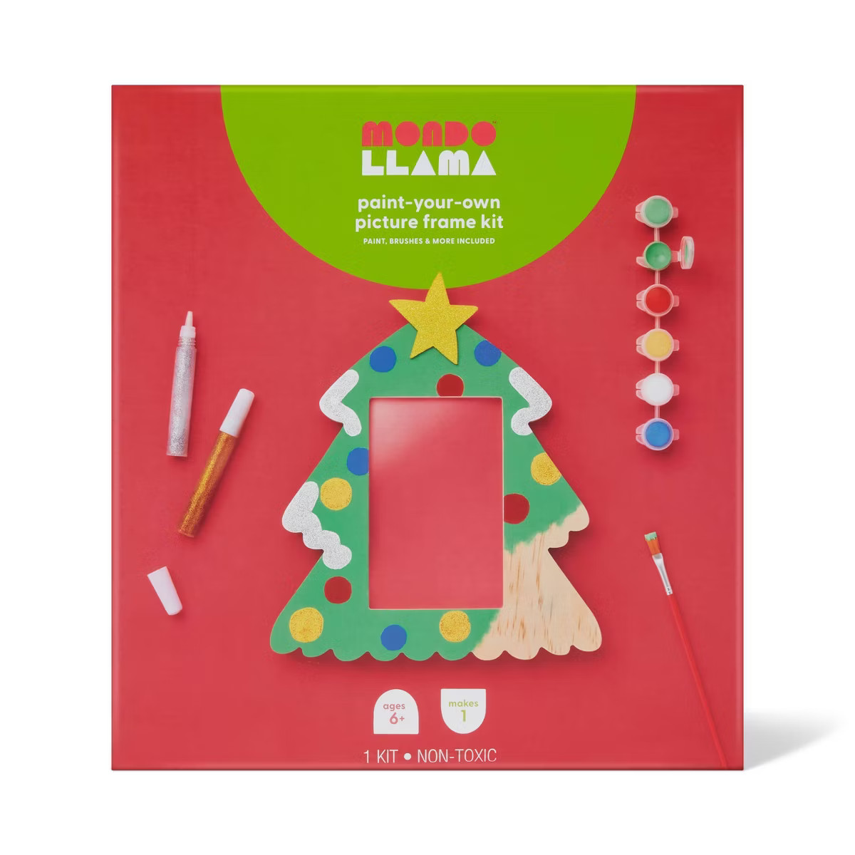 Christmas Craft Paint-Your-Own Wood Tree Frame Kit - Mondo Llama™ | Target
