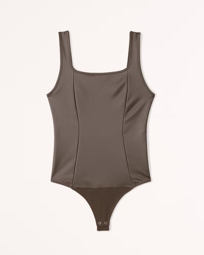 Vegan Leather Squareneck Bodysuit | Abercrombie & Fitch (US)