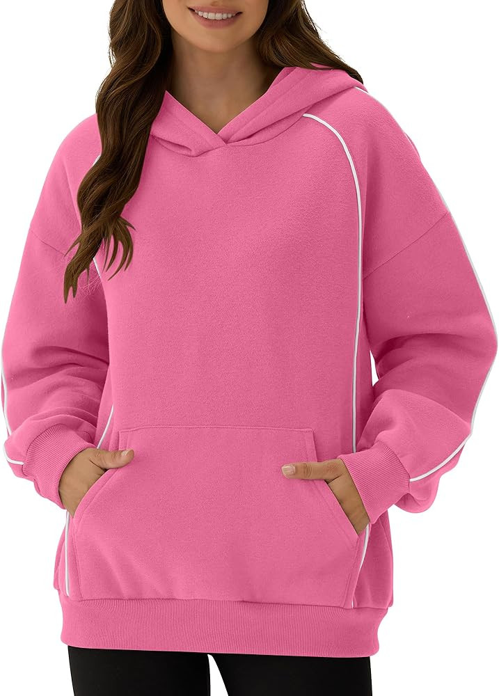 ZAFUL Womens Seam Oversized Hoodies Fleece Comfy Sweatshirts Fall Fashion Casual Pullover Tops 20... | Amazon (US)