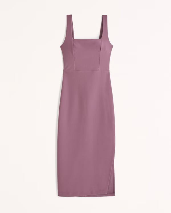 Squareneck Midi Dress | Abercrombie & Fitch (US)