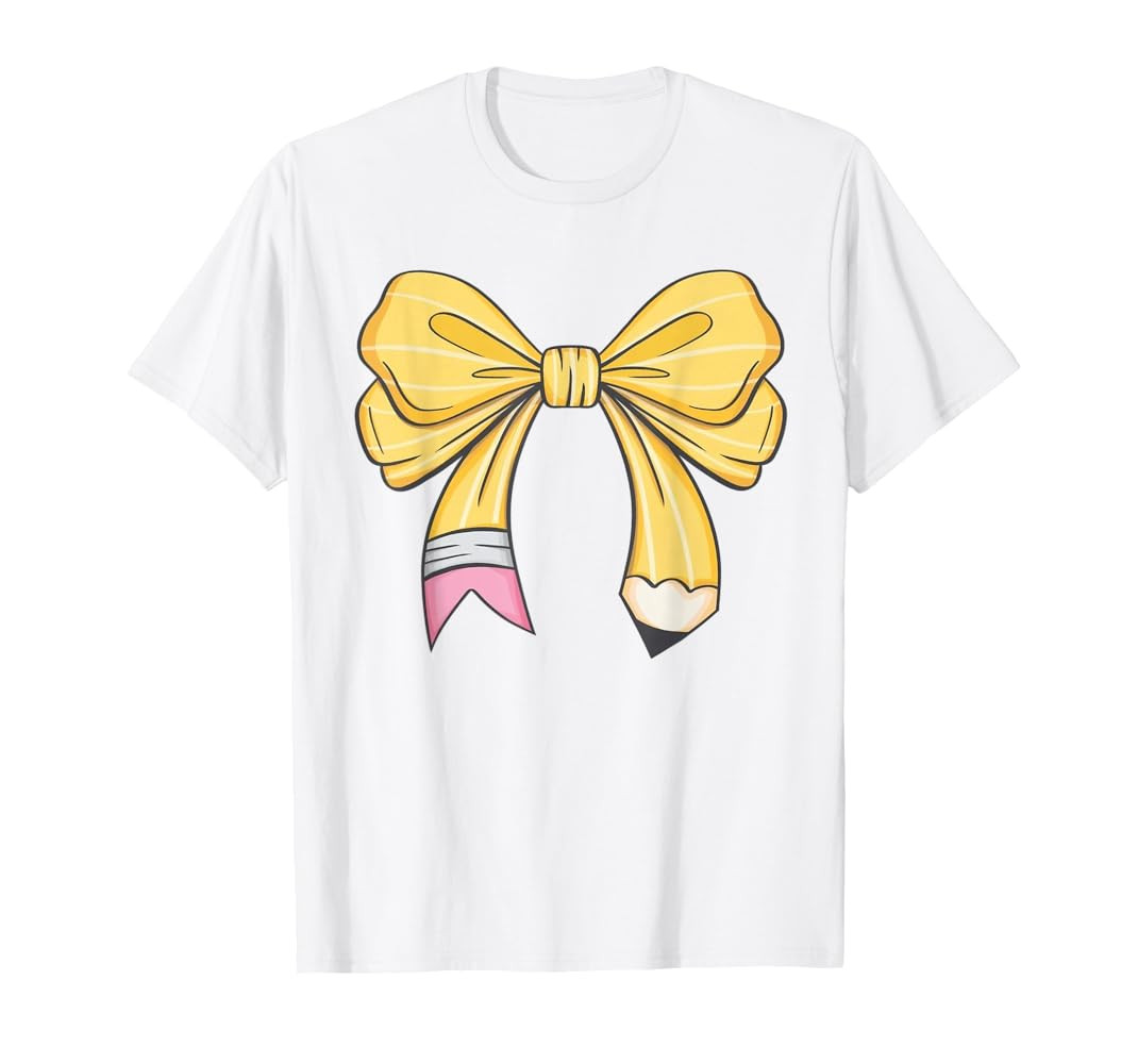 Coquette Pencil Bow Teacher Back To School Men Women T-Shirt | Amazon (US)