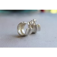 Chunky Hoops, Sterling Silver Hoop Earrings, Modern Solid Unique Hoops, Gift For Her | Etsy (US)