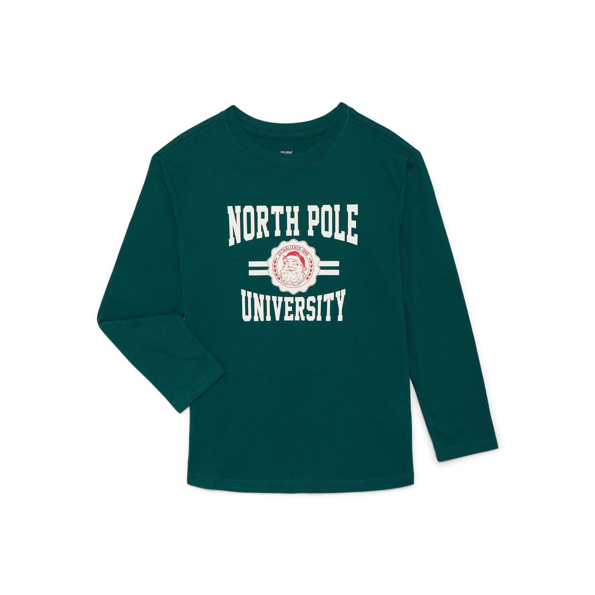 Holiday Time Boys Christmas Long Sleeve Graphic T-Shirt, Sizes 4-18 | Walmart (US)