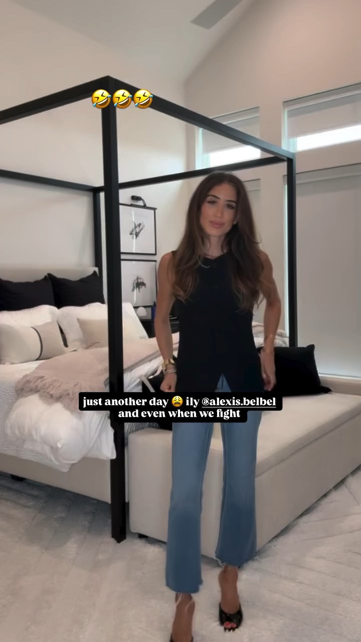 Black vest style cropped lock flare jeans petite fall outfit black heels that look $$

#LTKPetite #LTKSaleAlert #LTKootd
