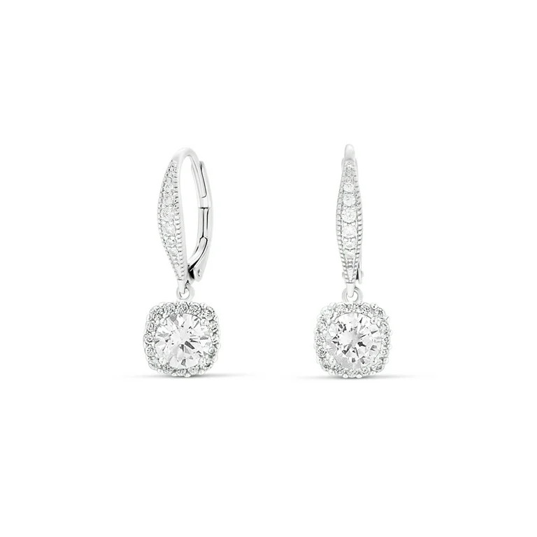 Believe by Brilliance Women's Fine Silver Plated Cubic Zirconia Drop Earring | Walmart (US)