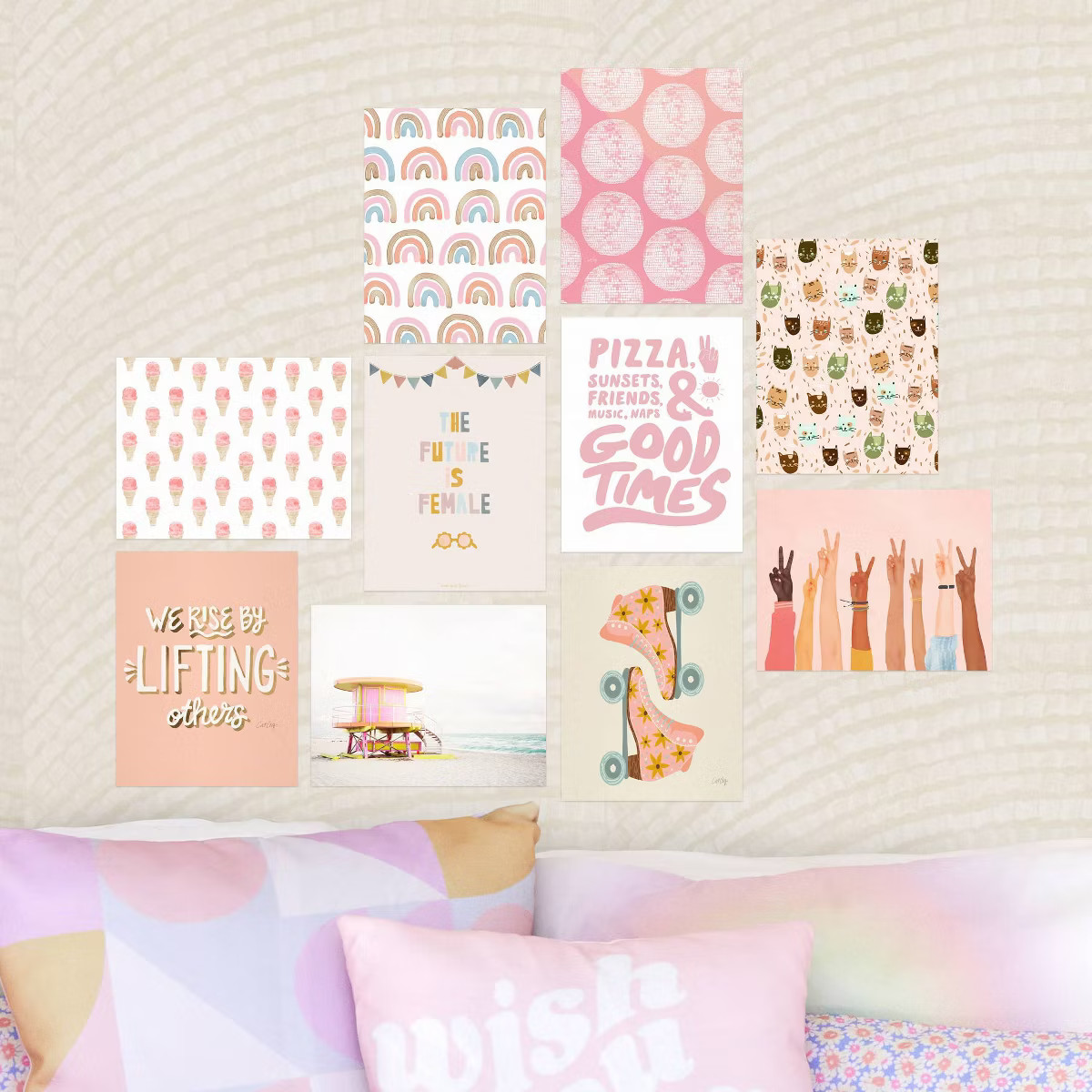 Deny Designs Set of 10 Collage Dorm Art Poster Prints Blush | Target