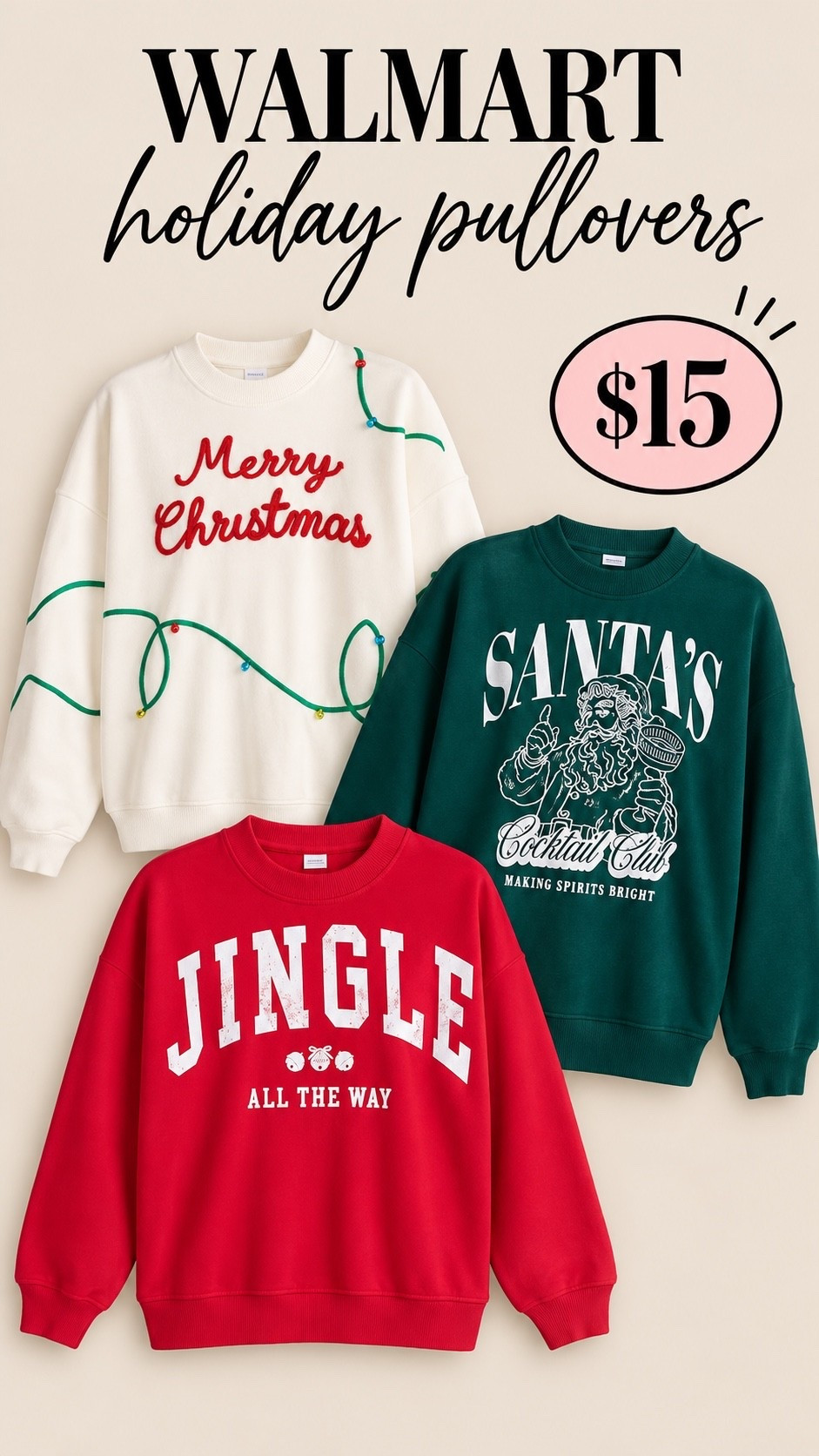 Holiday pullovers for under $15!