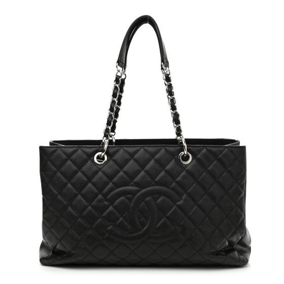 Caviar Quilted XL Grand Shopping Tote GST Black | FASHIONPHILE (US)