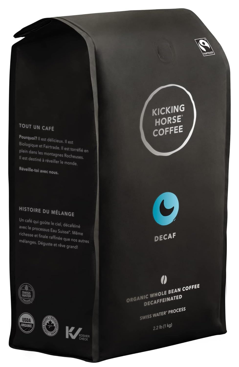 Kicking Horse Coffee, Decaf, Swiss Water Process, Dark Roast, Whole Bean, 2.2 Pound - Certified O... | Amazon (US)