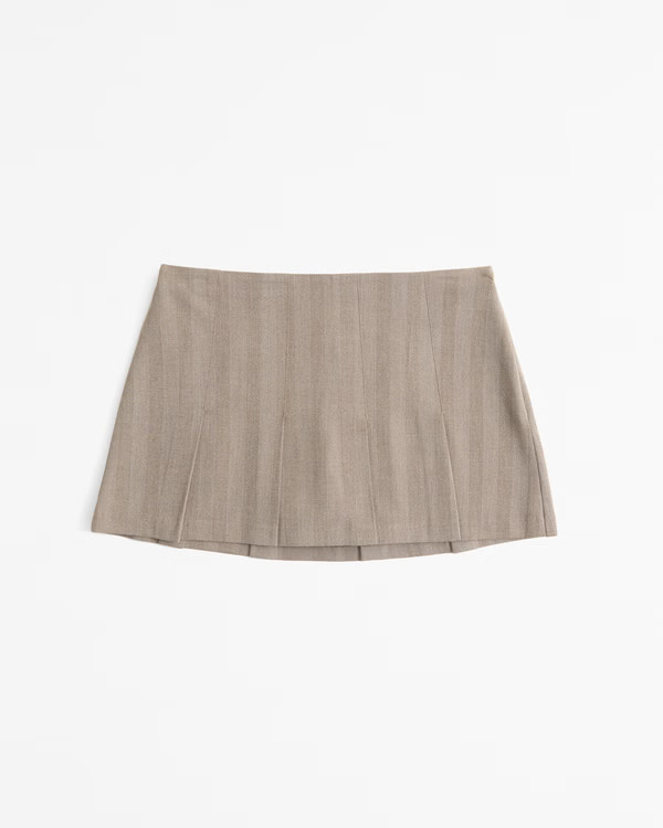 Mid Rise Pleated Mini Skort | Abercrombie & Fitch (US)