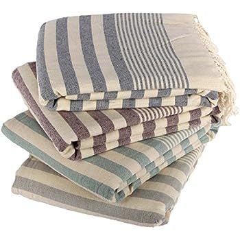 Clotho Towels Turkish Bath and Beach Towel Set of 4 Oversized Terry Peshtemal | Amazon (US)