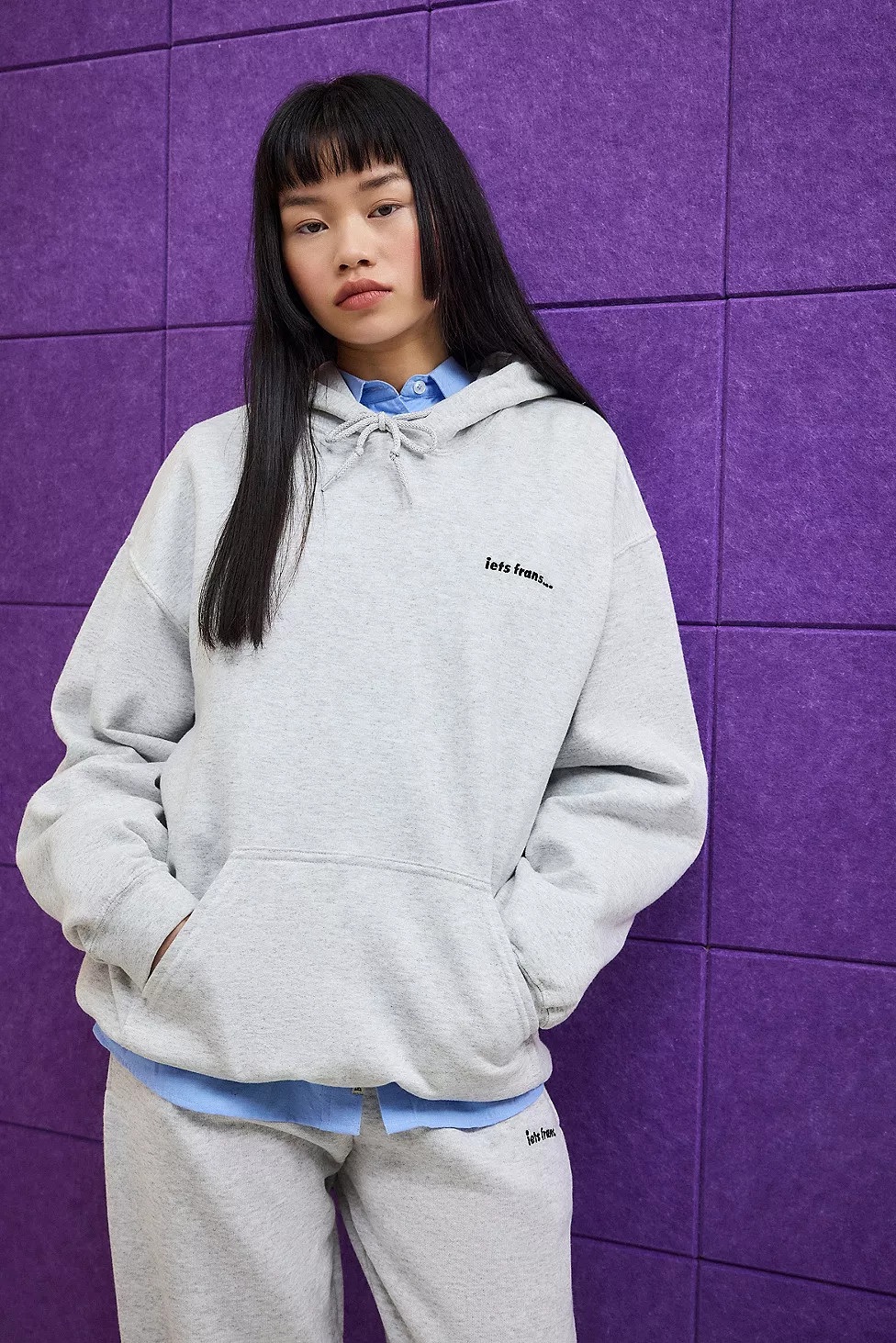 iets frans... Grey Marl Hoodie | Urban Outfitters (EU)