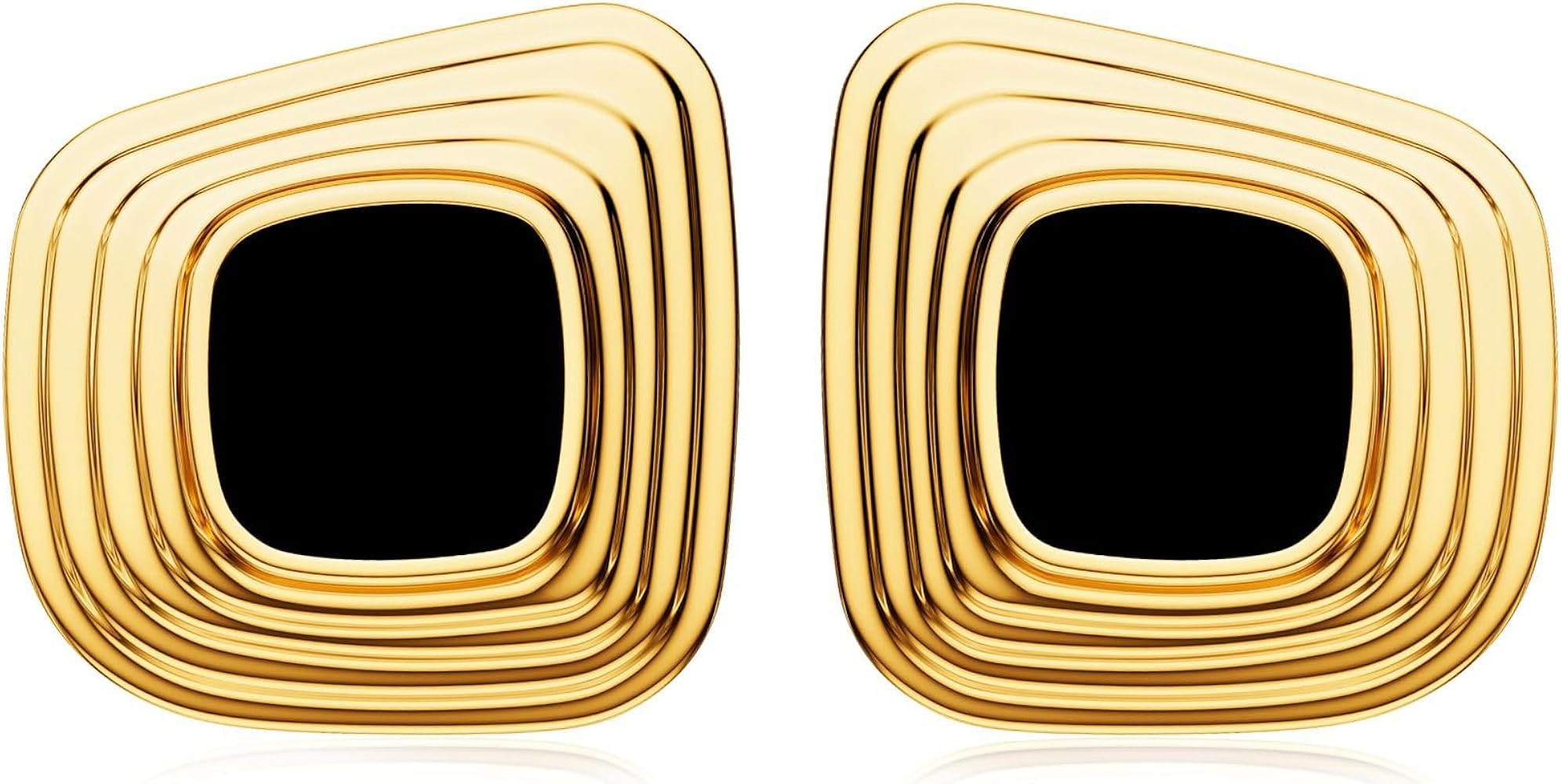 Freekiss Chunky Gold Stud Earrings for Women,14K Gold Plated Vintage Drop Earrings, Trendy Bold G... | Amazon (US)