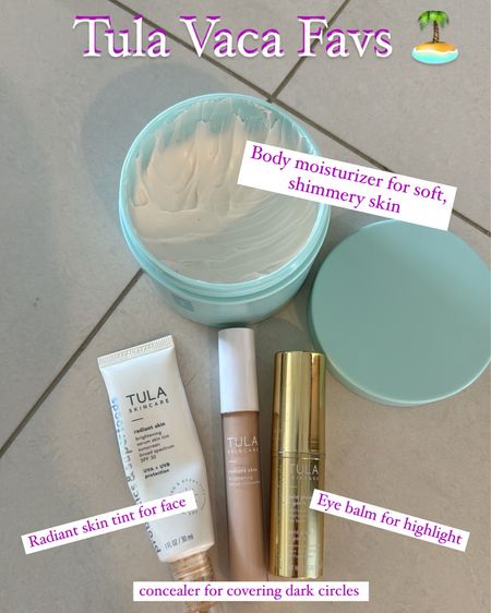 My fav products for glowy skin on Vaca!!! 

Use code: BRITT for 15% off sitewide 

Tula, Tula products, skincare 