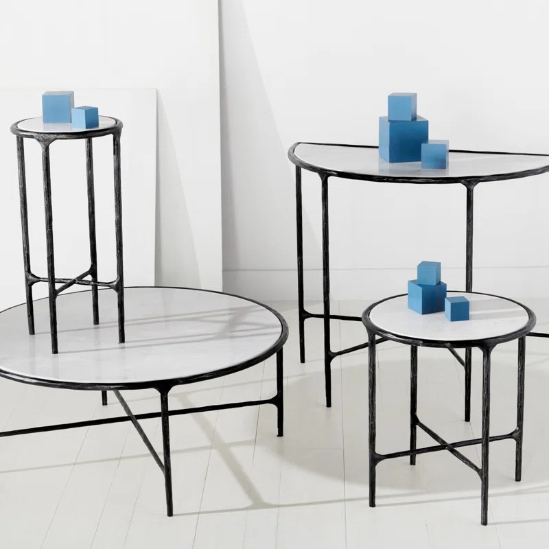 Gallia 20'' Tall Glass Cross Legs End Table | Wayfair North America