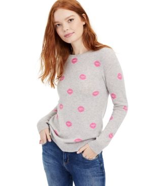 Charter Club Lip-Print Cashmere Sweater, Created for Macy's | Macys (US)