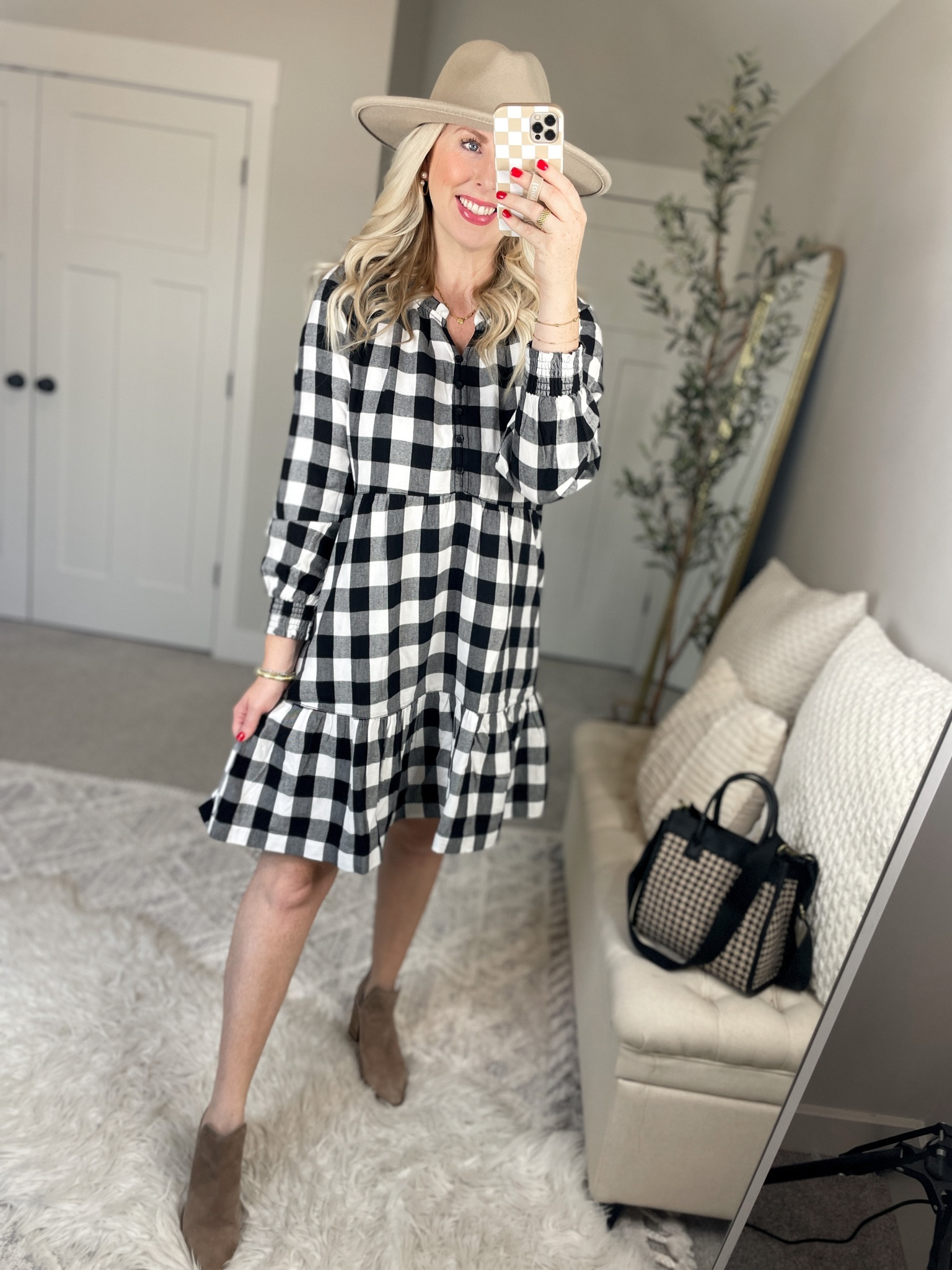 Daily try on, Walmart outfit, Walmart fashion, Buffalo plaid dress, teacher dress 

Small- if between, go with your smaller size!

#LTKstyletip #LTKfindsunder50 #LTKSeasonal