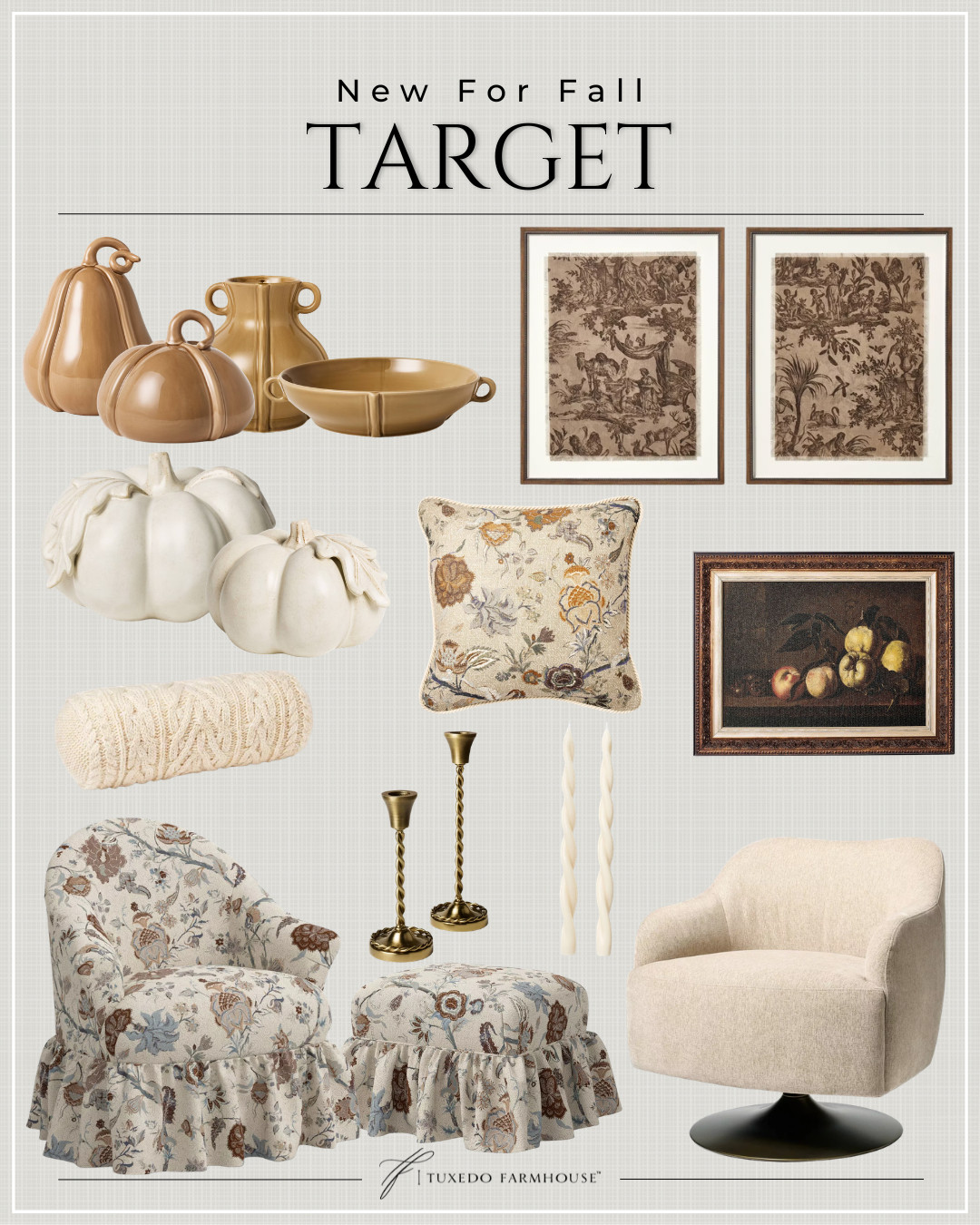 Bring the warmth of fall home with Target's newest arrivals! From cozy accent seating and vintage-inspired artwork to beautiful ceramics, pumpkins, and layered textures, these affordable finds make it easy to give your home a fresh seasonal update without overspending.

#LTKHome #LTKStyleTip #LTKSeasonal #TargetStyle #TargetHome #FallDecor #CozyHome #NeutralDecor 

 #LTKSeasonal #LTKHome #LTKSaleAlert