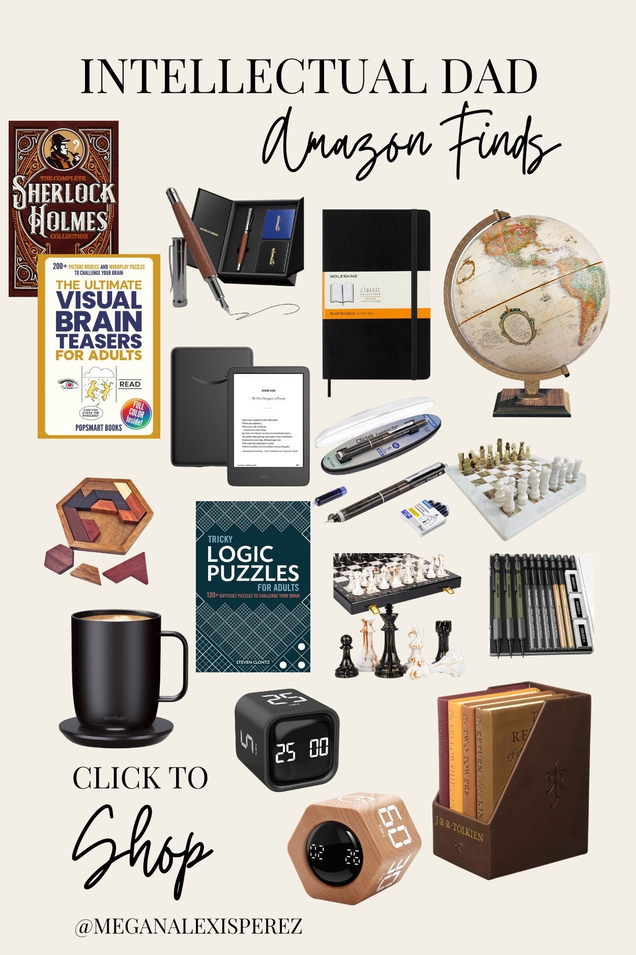 Intellectual Dad Amazon Finds 📚
For the dads who love reading, puzzles, strategy games, writing tools, and meaningful gifts.
Classic books, chess sets, logic puzzles, globes, pens, and more.
Click to shop everything!
#LTKGiftGuide #LTKHoliday #BookLoverGifts #GiftsForHim 

#LTKMens