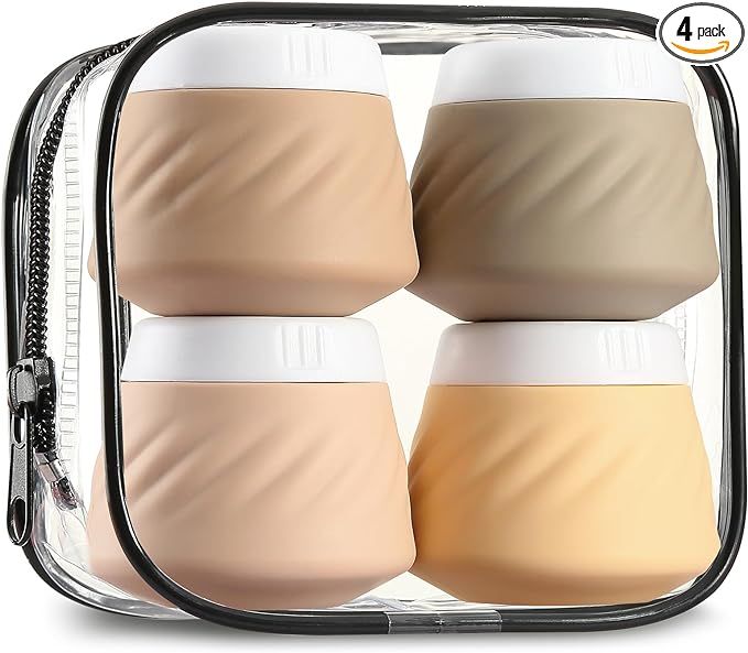 Gemice Travel Containers for Toiletries, Silicone Cream Jars TSA Approved Travel Size Containers ... | Amazon (US)