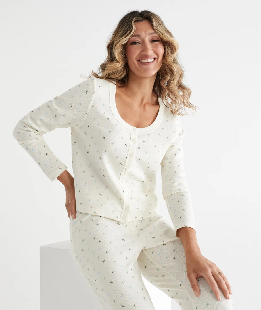 Ditsy Floral Waffle Pyjama Top | Sussan