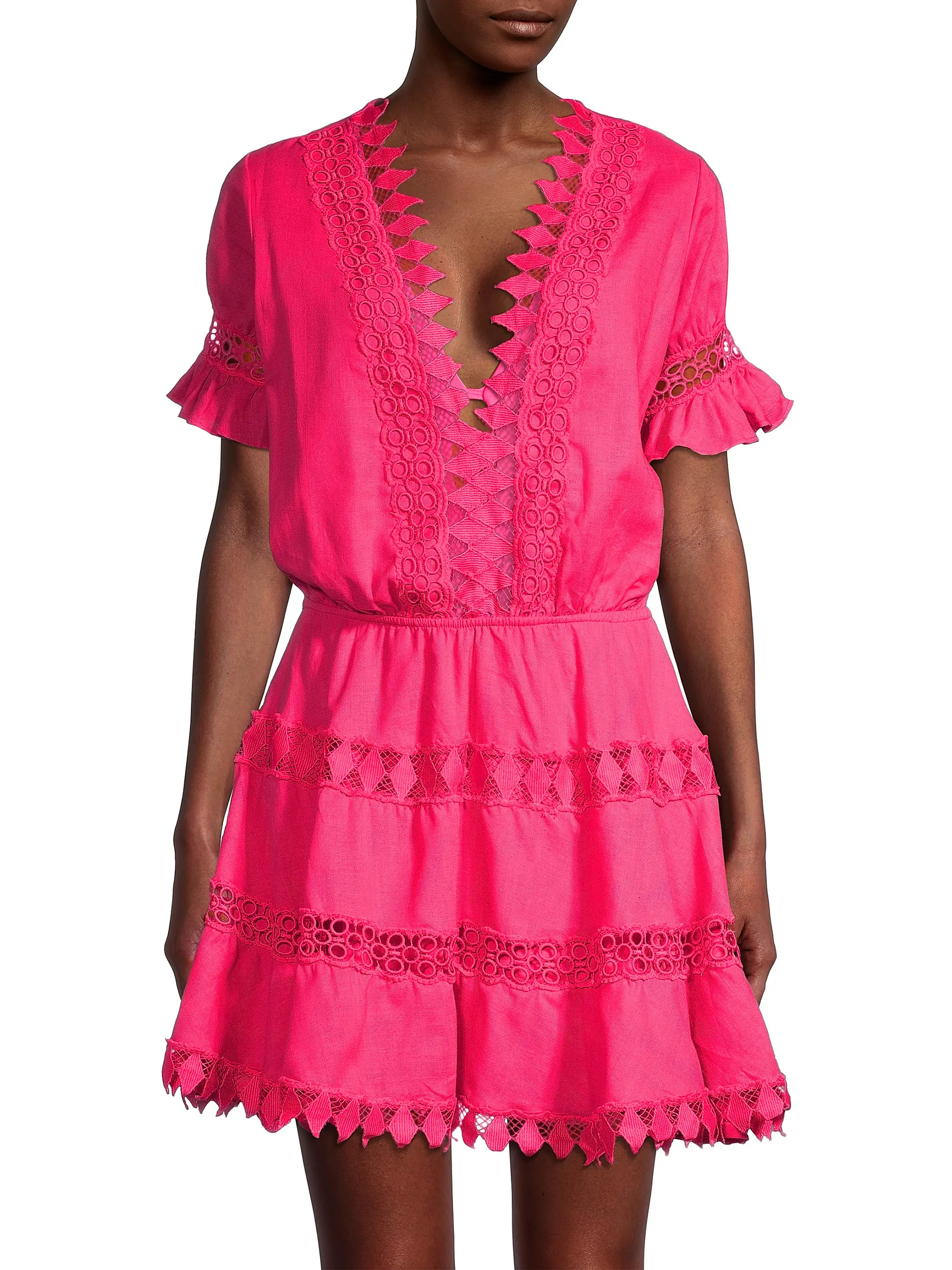 Ora Embroidered Mini Dress | Saks Fifth Avenue