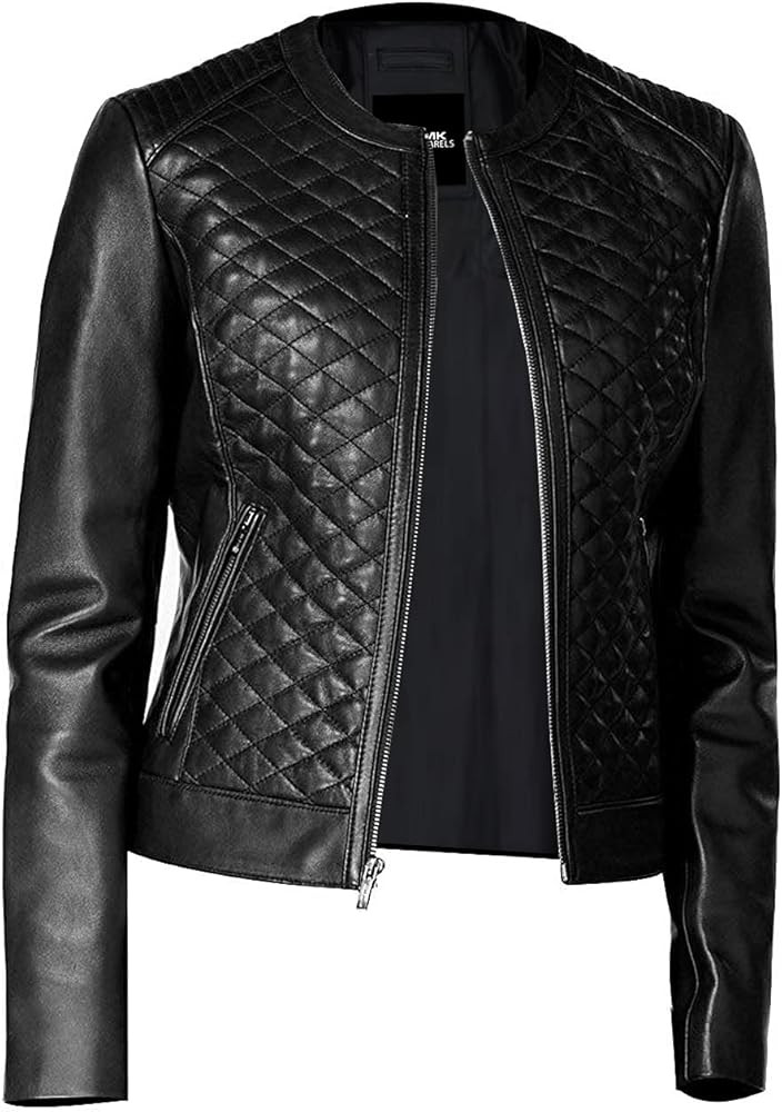 Perfection Personified Stylish Quilted Black Leather Jacket for Women | Amazon (US)
