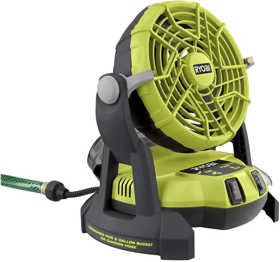 RYOBI 18-Volt ONE 2-Speed Bucket Top Misting Fan (Tool Only) | Amazon (US)