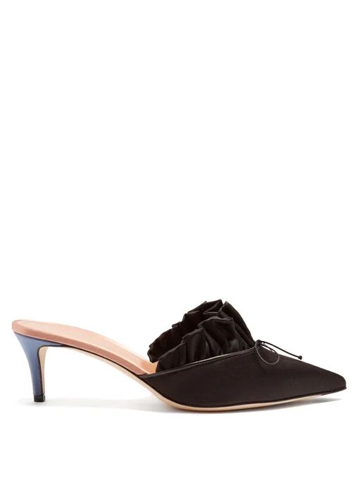 Point-toe bow-embellished satin mules | Marco De Vincenzo | Matches (US)