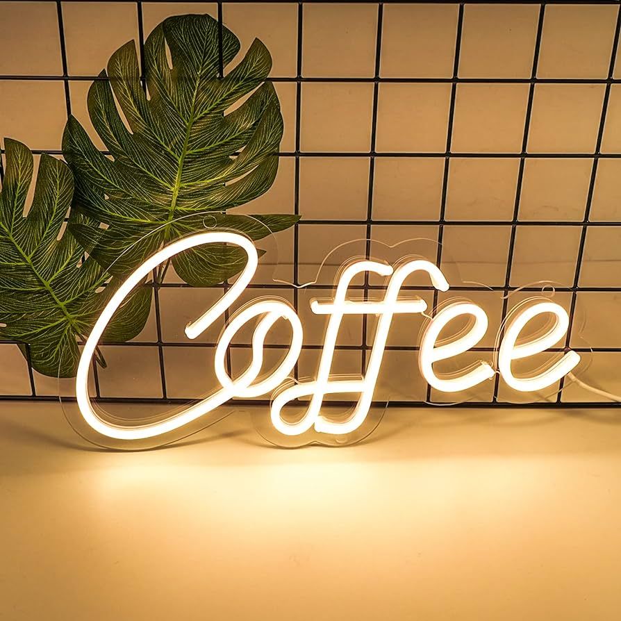 KANAYA Coffee Neon Sign, Coffee LED Neon Light Signs for Coffee Bar Wall Decor Warm White, USB an... | Amazon (US)