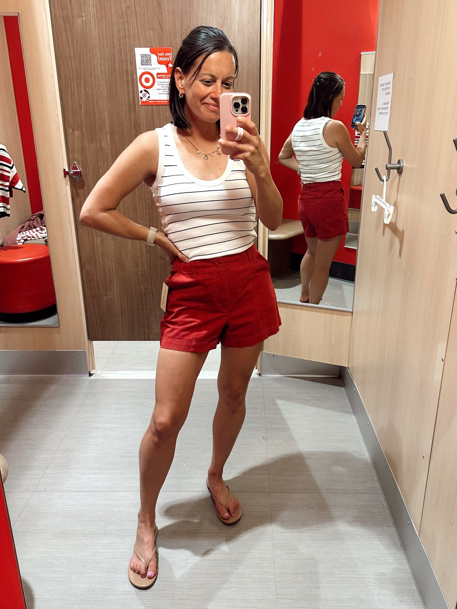 Target new arrivals!
Red shorts run small, tank runs true to size.  Wearing a 4 in the shorts and small in the top!



#LTKFindsUnder50 #LTKOver40 #LTKSummerEdit