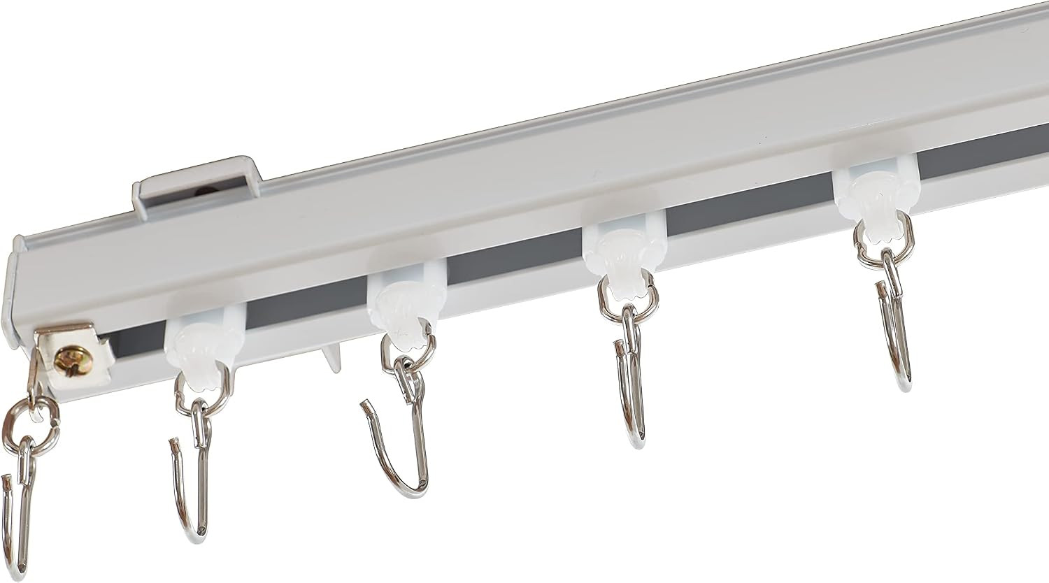 TWOPAGES Ceiling Track for Curtains, Room Divider Ceiling Curtain Track Set, x-Large, for Spaces 12ft - 18ft Wide, White | Amazon (US)