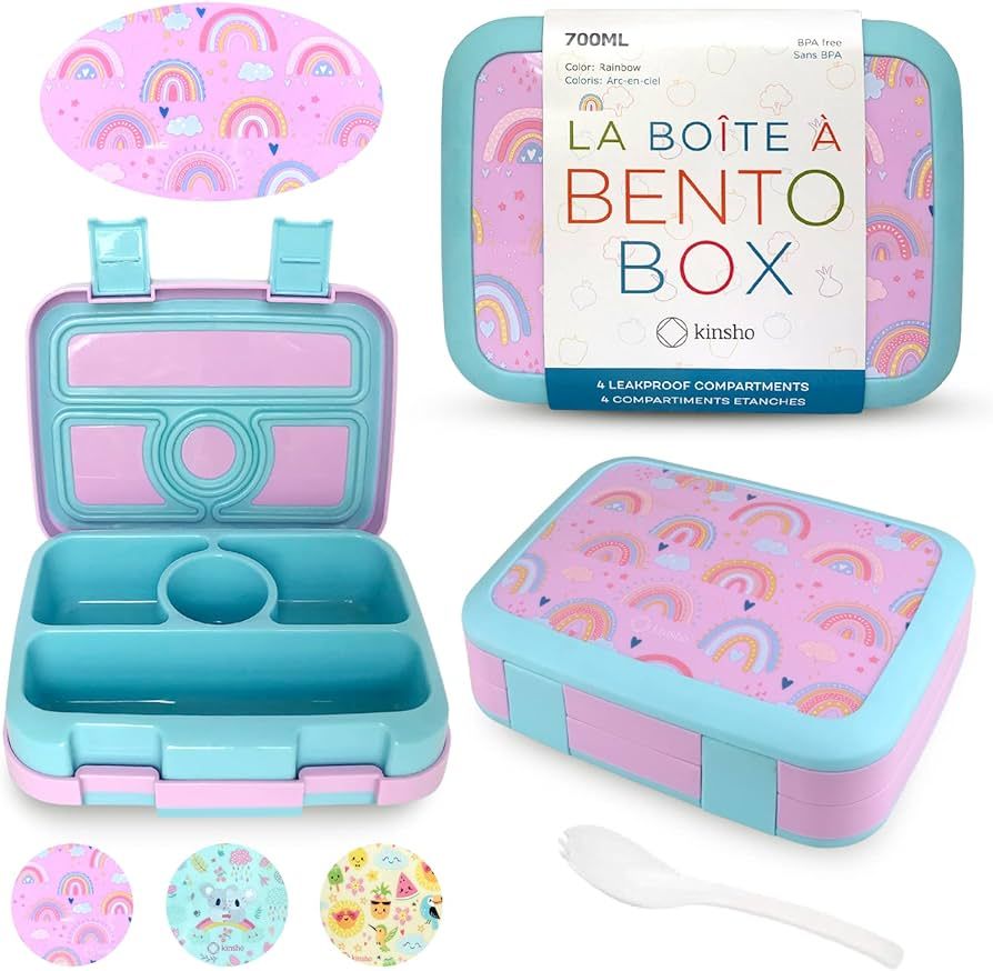 Kids Bento Lunch Box, Meal Prep Containers: Reusable, Leakproof Container Lunch Boxes For Kids & ... | Amazon (US)