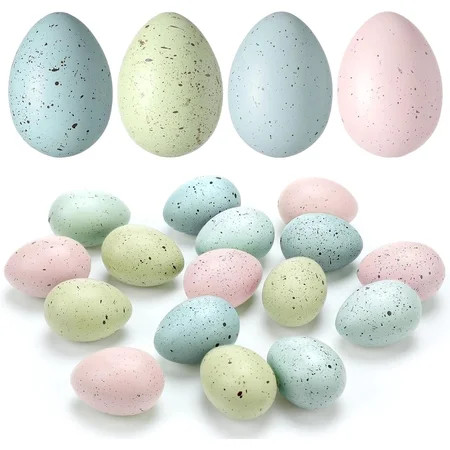 TETOU 16 Pcs Easter Basket Stuffers,2.4in Decorative Easter Speckled Eggs Plastic Bowl and Vase Filler for DIY Crafts Spring Displays Easter Party Decorations | Walmart (US)