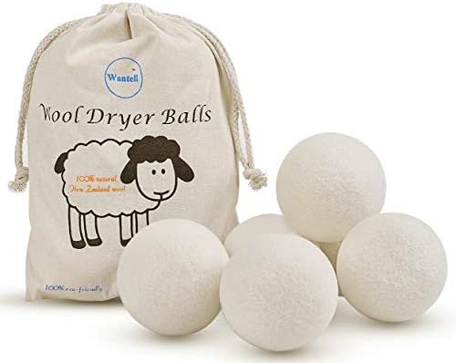 Wool Dryer Balls 6-Pack XL Laundry Dryer Balls Reusable Natural Fabric Softener New Zealand Organ... | Amazon (US)